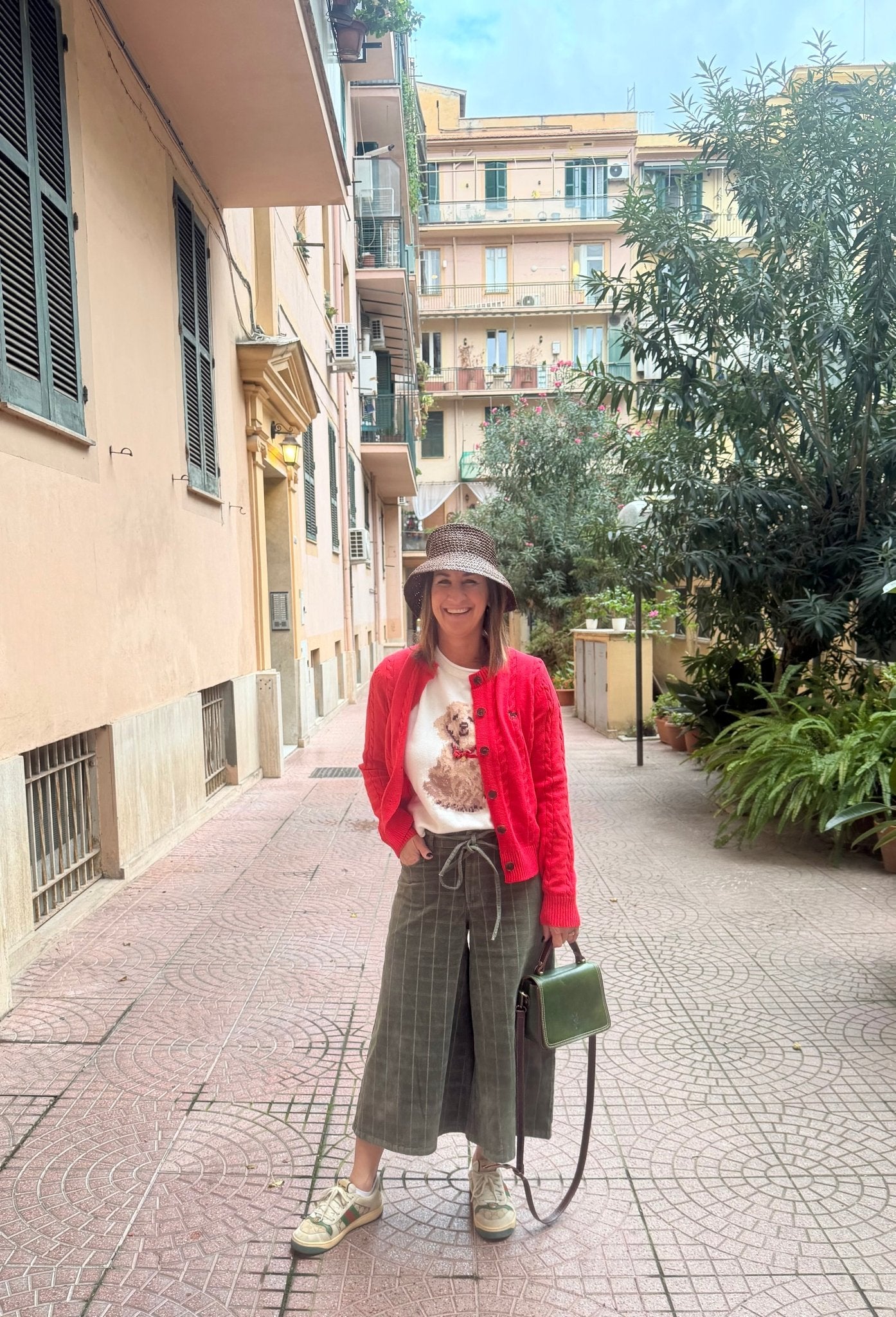 Off Duty Olive Windowpane Corduroy Wide-Leg Pants - Jessi Jayne Boutique