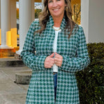 Emerald Grid Collared Tweed Jacket - Jessi Jayne Boutique