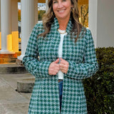 Emerald Grid Collared Tweed Jacket - Jessi Jayne Boutique