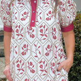 Crimson Garden Embroidered Mini Dress - Jessi Jayne Boutique