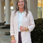 Nude Luxe Gathered - Sleeve Blazer - Jessi Jayne Boutique