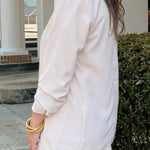 Nude Luxe Gathered - Sleeve Blazer - Jessi Jayne Boutique