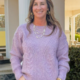 Frosted Cable Cozy Sweater - Jessi Jayne Boutique