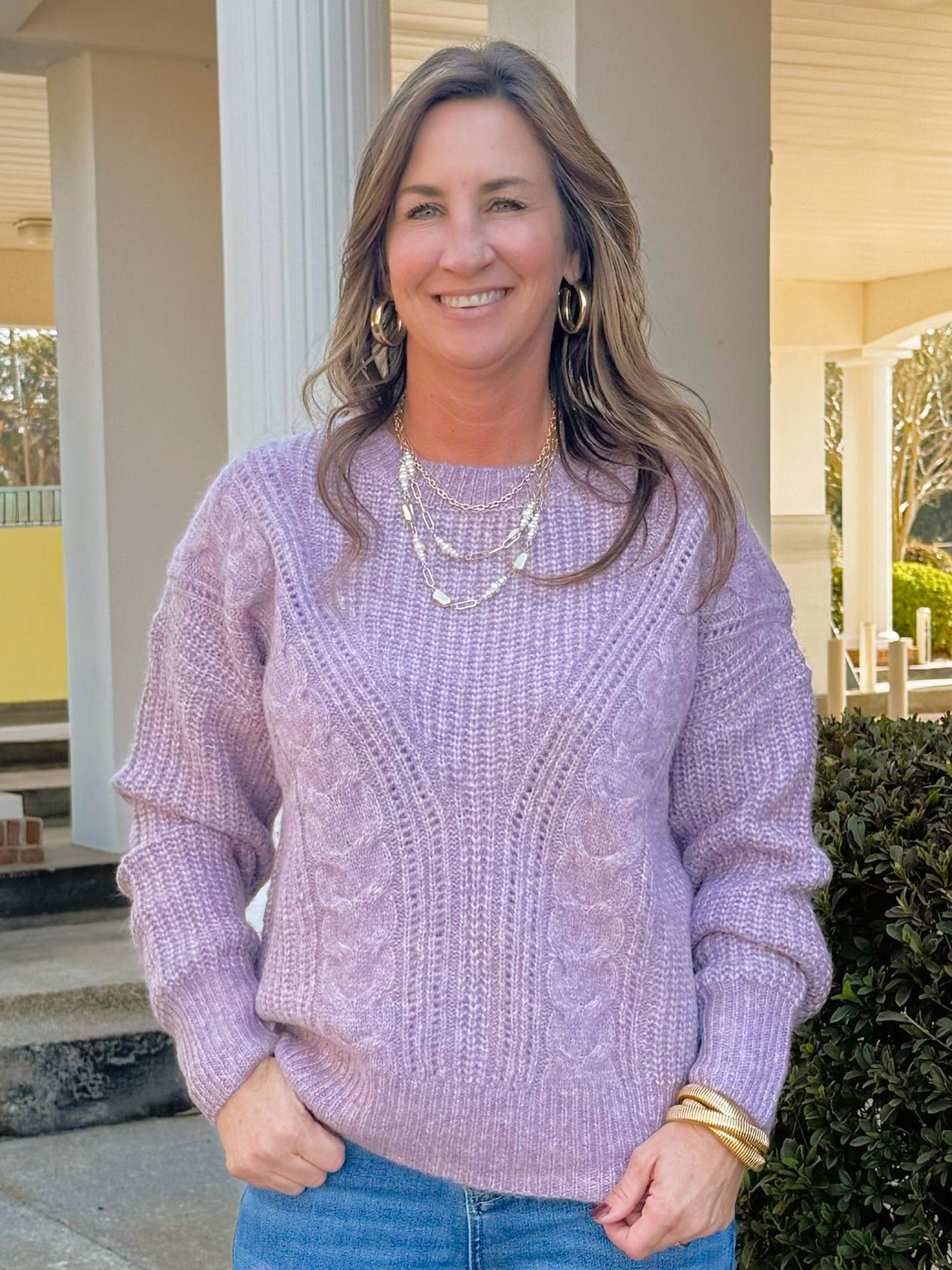 Frosted Cable Cozy Sweater - Jessi Jayne Boutique