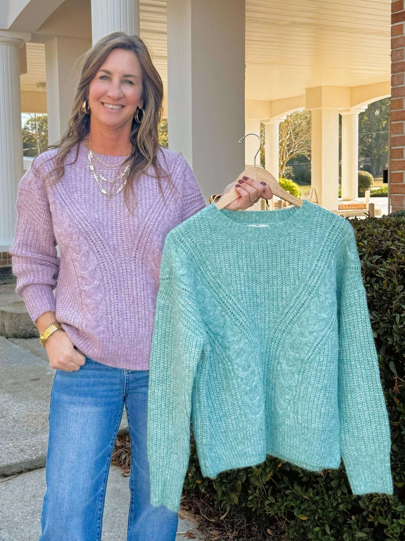Frosted Cable Cozy Sweater - Jessi Jayne Boutique