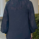 Shadow Garden Textured Blouse - Jessi Jayne Boutique