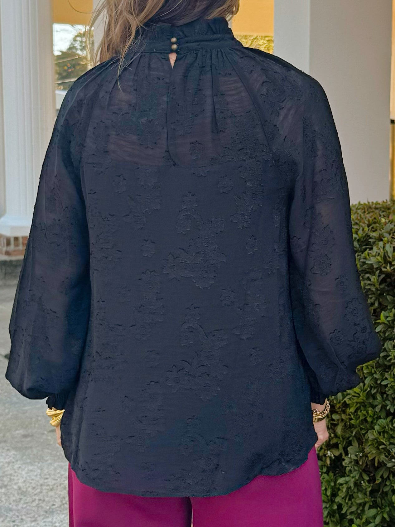 Shadow Garden Textured Blouse - Jessi Jayne Boutique