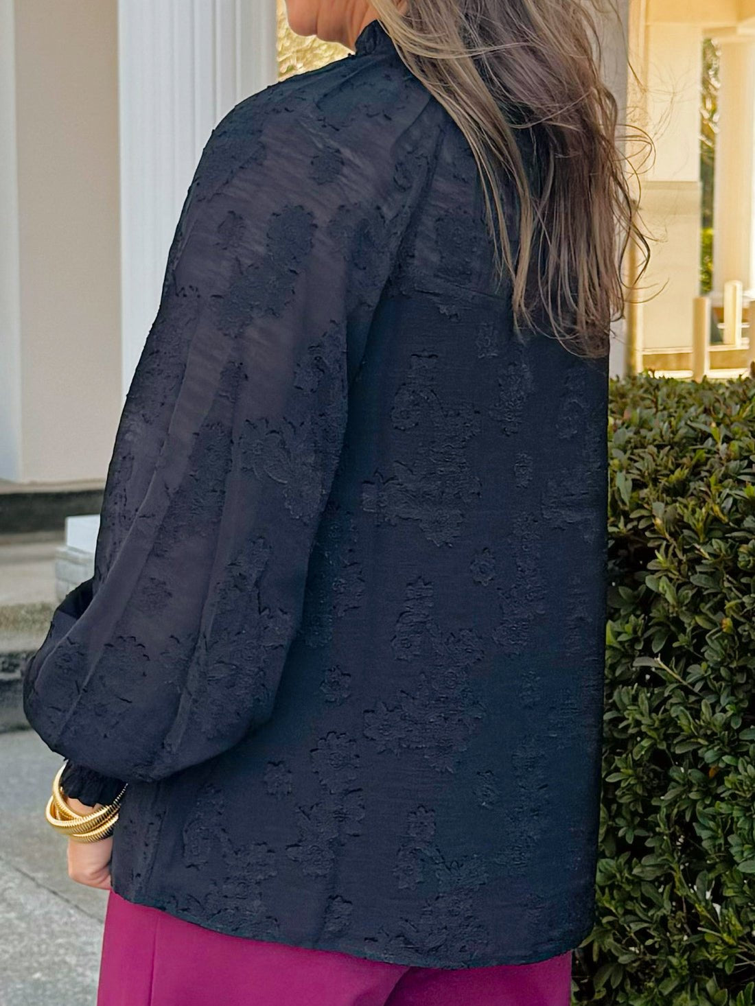 Shadow Garden Textured Blouse - Jessi Jayne Boutique