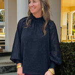 Shadow Garden Textured Blouse - Jessi Jayne Boutique