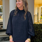 Shadow Garden Textured Blouse - Jessi Jayne Boutique