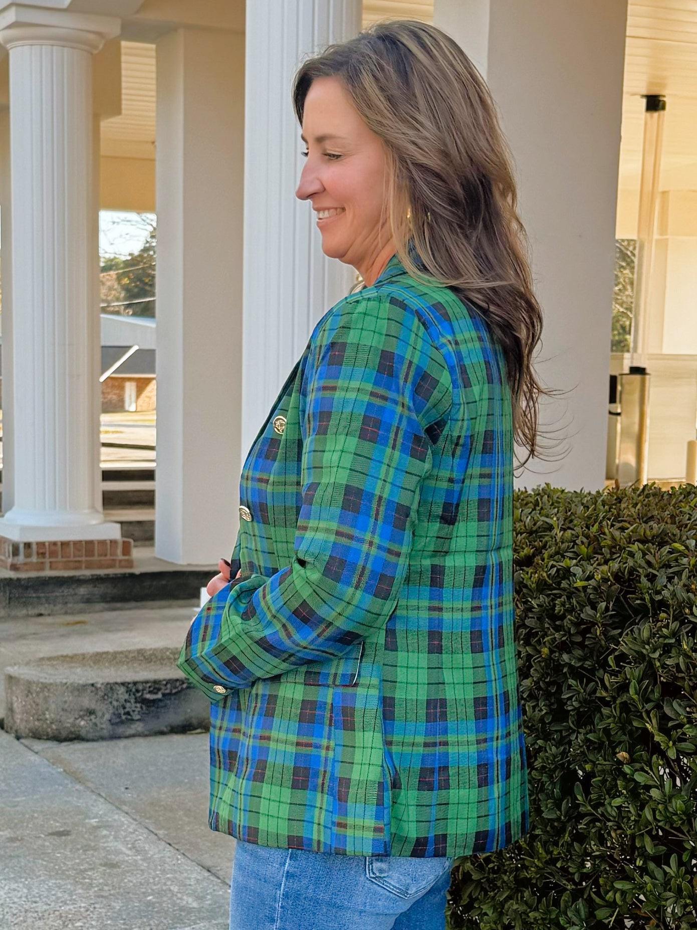 Prep School Plaid Double - Breasted Blazer - Jessi Jayne Boutique