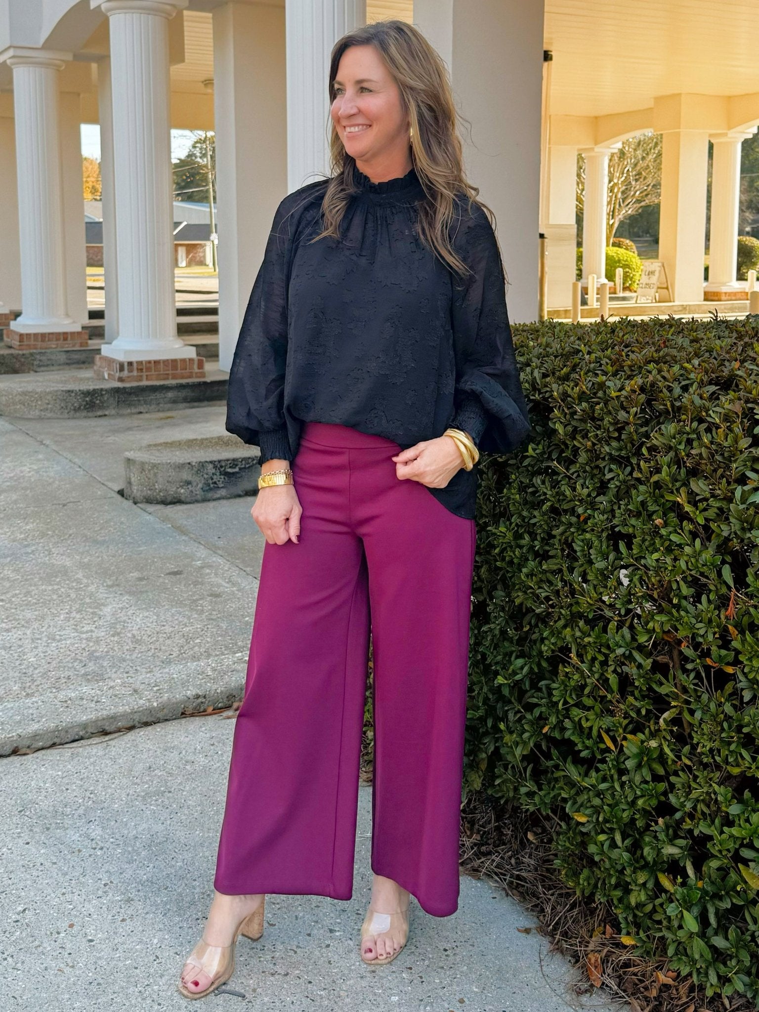 Shadow Garden Textured Blouse - Jessi Jayne Boutique