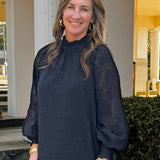 Shadow Garden Textured Blouse - Jessi Jayne Boutique