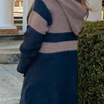 Color Block Mocha Stripe Hooded Cardigan - Jessi Jayne Boutique