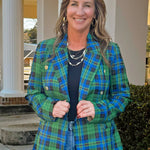 Prep School Plaid Double - Breasted Blazer - Jessi Jayne Boutique