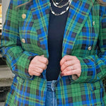 Prep School Plaid Double - Breasted Blazer - Jessi Jayne Boutique