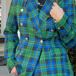 Prep School Plaid Double - Breasted Blazer - Jessi Jayne Boutique
