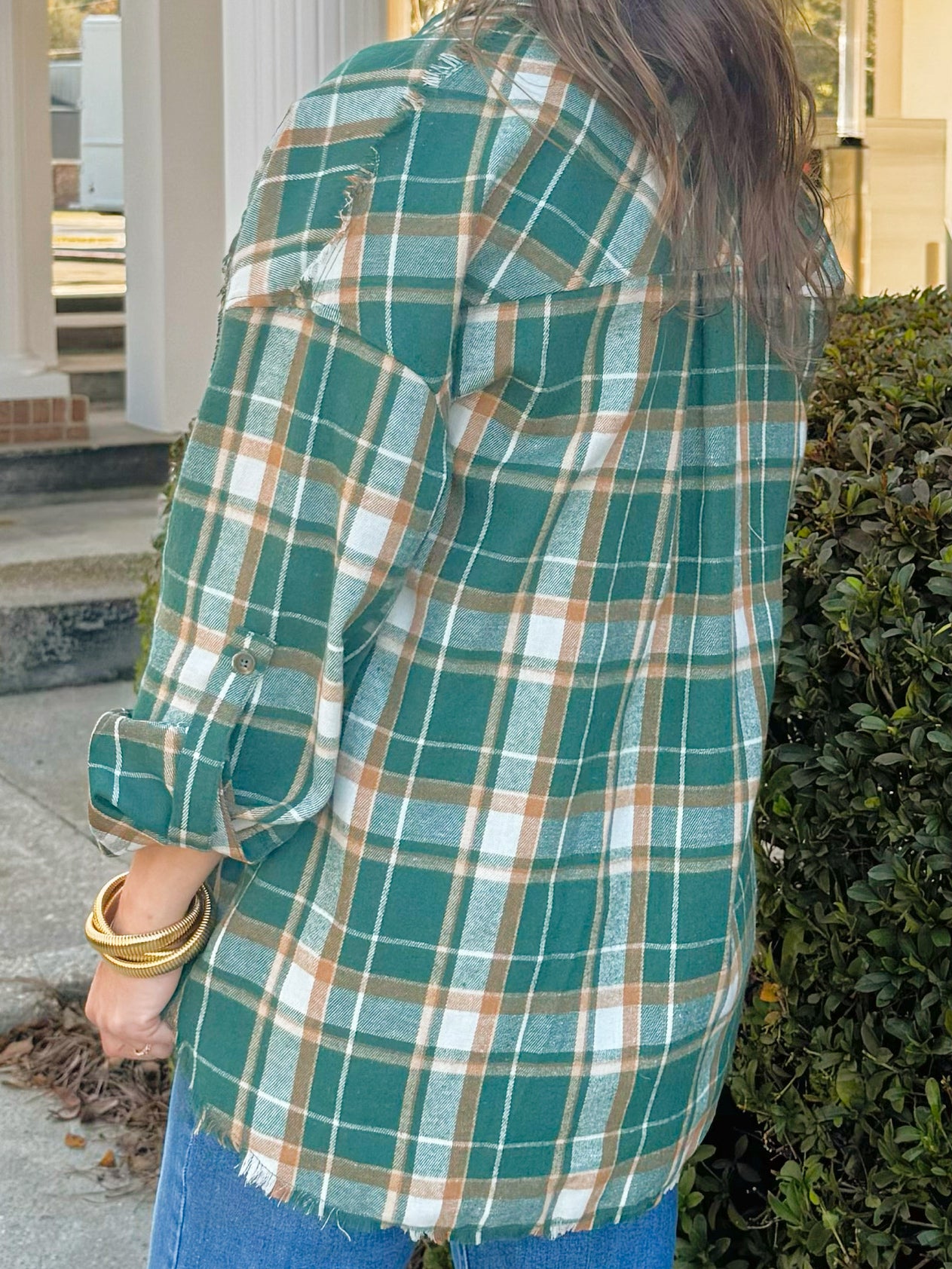 Evergreen Trails Plaid Button - Up Top - Jessi Jayne Boutique