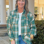 Evergreen Trails Plaid Button - Up Top - Jessi Jayne Boutique