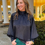 Black Tie Affair Blouse - Jessi Jayne Boutique
