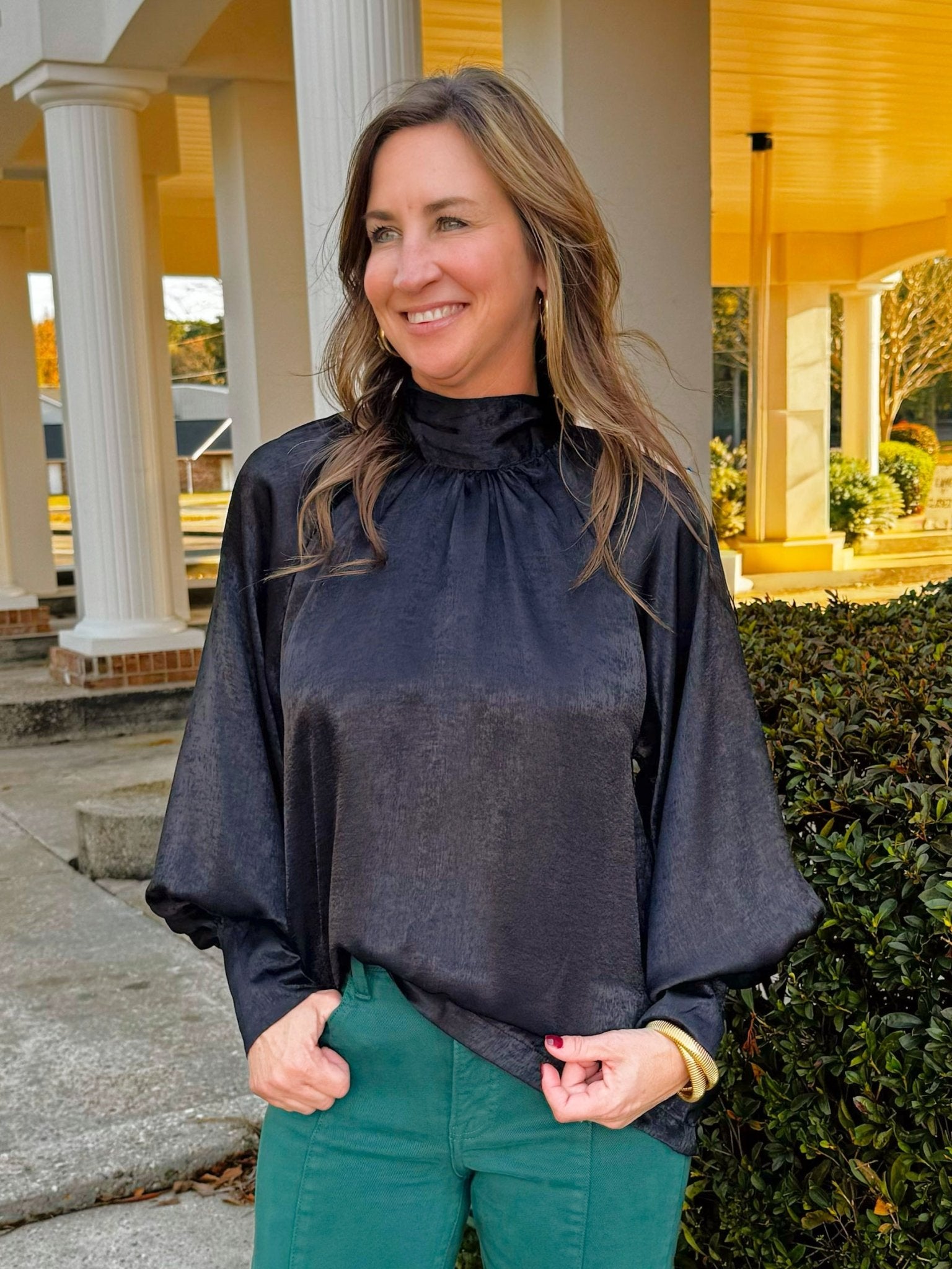 Black Tie Affair Blouse - Jessi Jayne Boutique