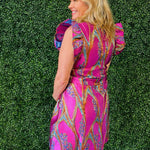 Fuchsia Firework Metallic Dress - Jessi Jayne Boutique