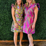 Fuchsia Firework Metallic Dress - Jessi Jayne Boutique