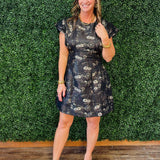 Black Petal Shimmer Dress - Jessi Jayne Boutique