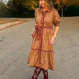Autumn Rose Corduroy Midi Dress - Jessi Jayne Boutique