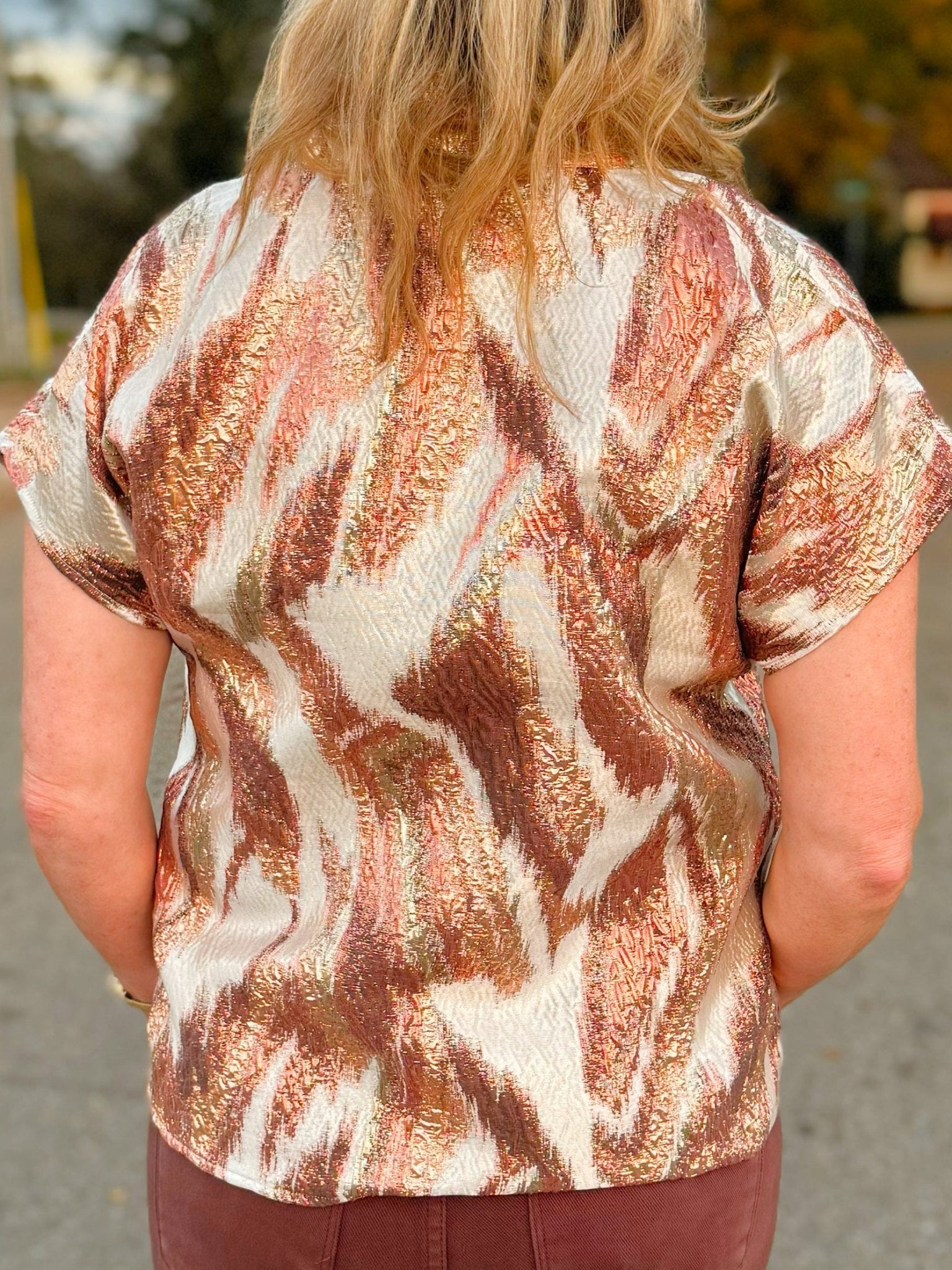 Copper Shimmer Metallic Top - Jessi Jayne Boutique