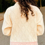 Blush Snowfall Zip Up Sweater - Jessi Jayne Boutique