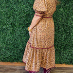 Autumn Rose Corduroy Midi Dress - Jessi Jayne Boutique