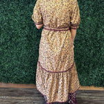 Autumn Rose Corduroy Midi Dress - Jessi Jayne Boutique