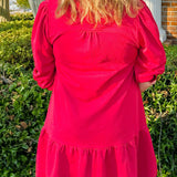 Wine and Wander Plaid Trim Dress - Jessi Jayne Boutique