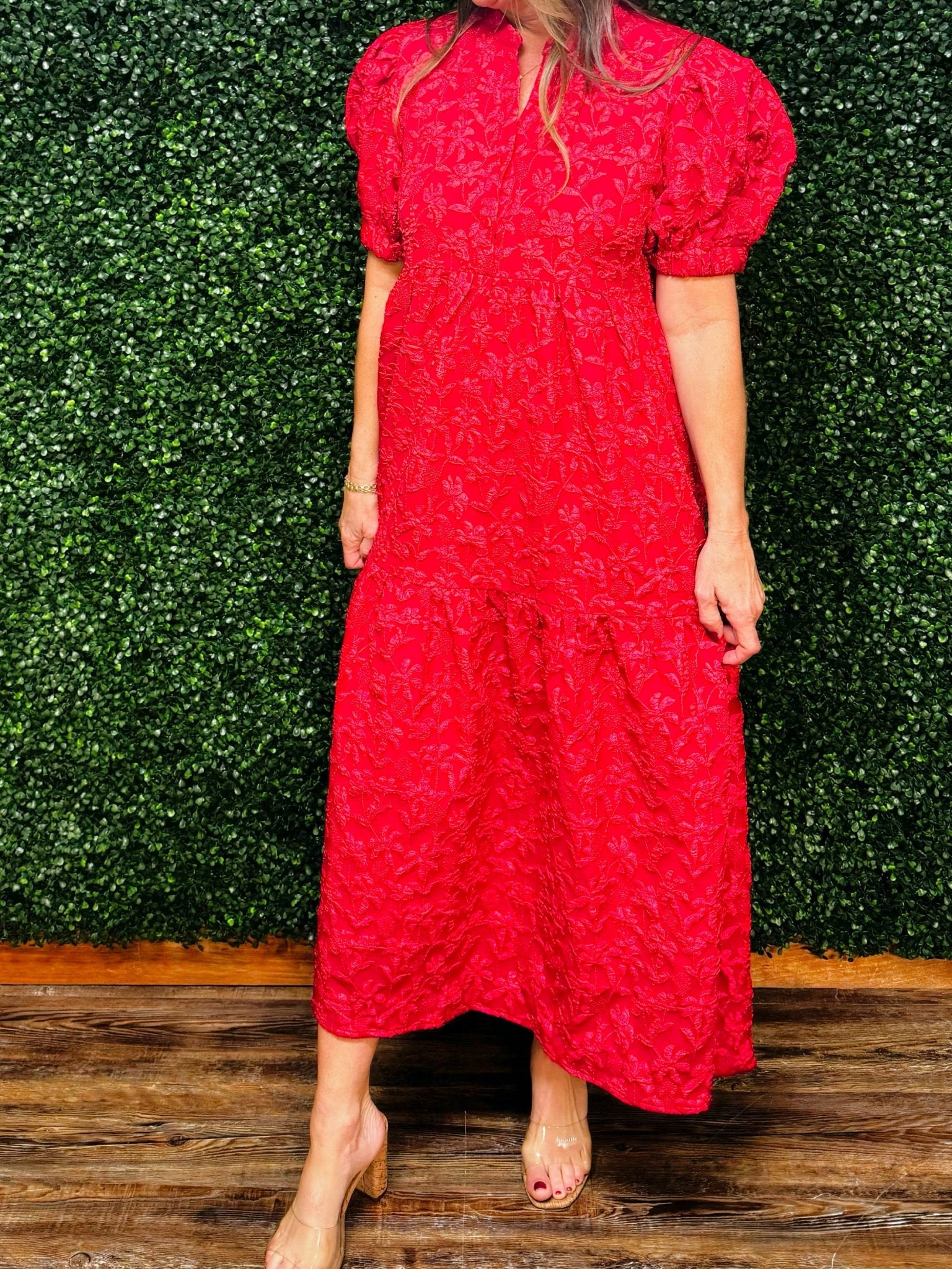 Scarlet Statement Puff Sleeve Dress - Jessi Jayne Boutique