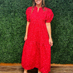 Scarlet Statement Puff Sleeve Dress - Jessi Jayne Boutique