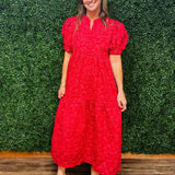 Scarlet Statement Puff Sleeve Dress - Jessi Jayne Boutique