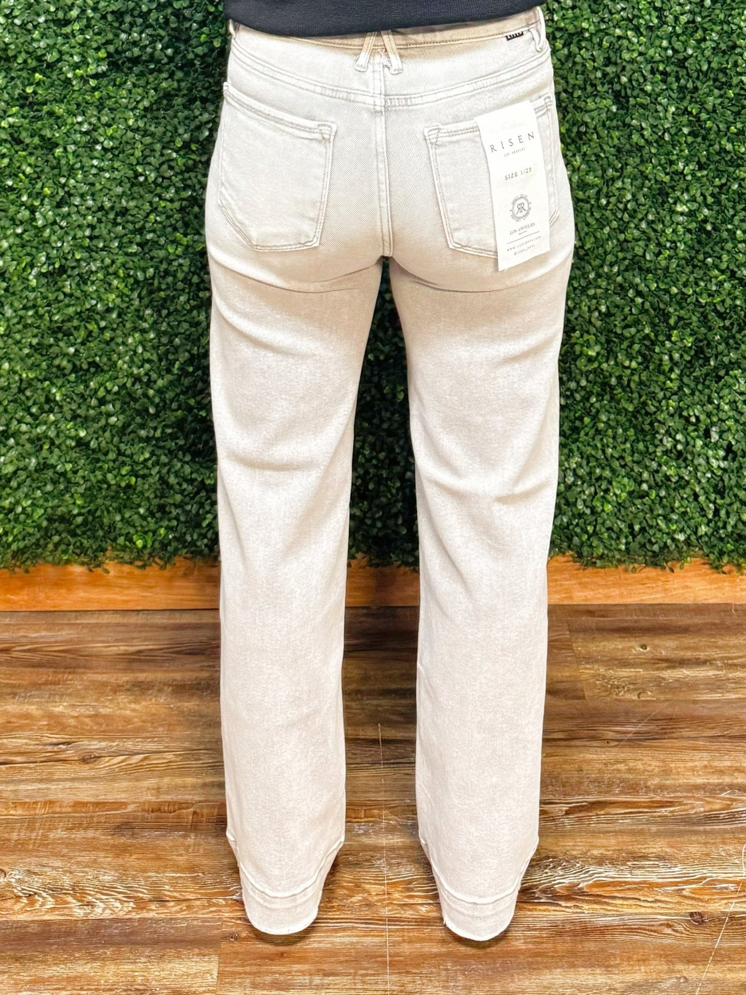 Risen Silver Mist High Rise Wide Jeans - Jessi Jayne Boutique