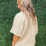 Ridge Textured Half Zip Top - Jessi Jayne Boutique