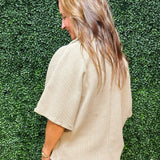 Ridge Textured Half Zip Top - Jessi Jayne Boutique