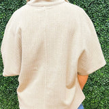 Ridge Textured Half Zip Top - Jessi Jayne Boutique