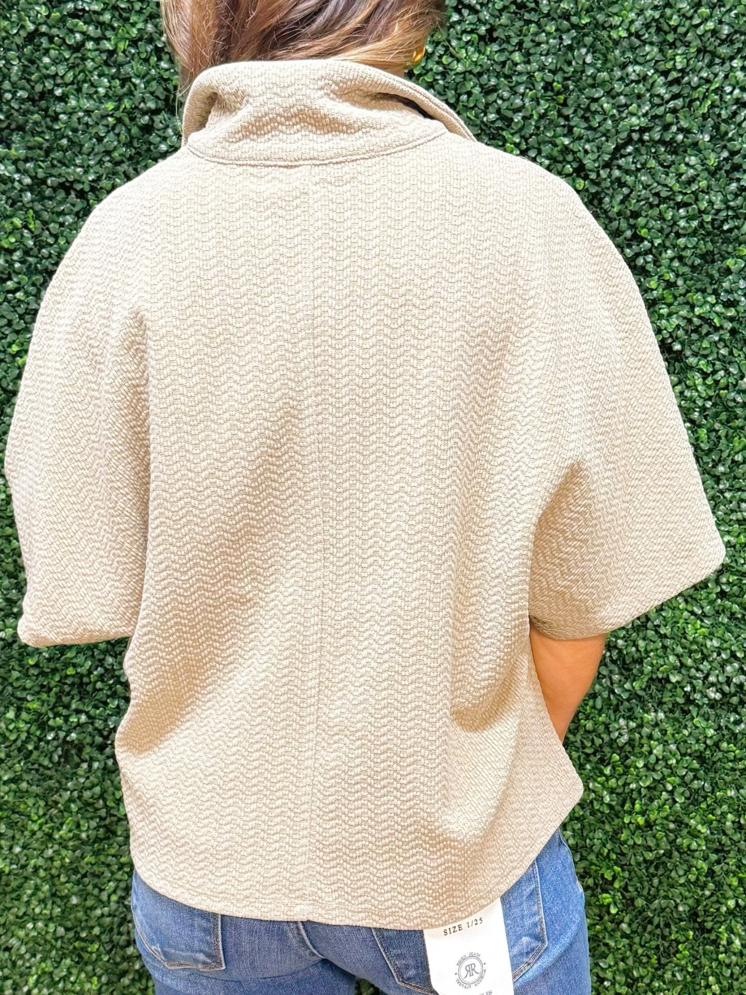 Ridge Textured Half Zip Top - Jessi Jayne Boutique