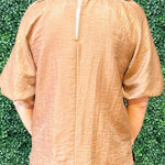 Bronze Bloom Gold Button Top - Jessi Jayne Boutique