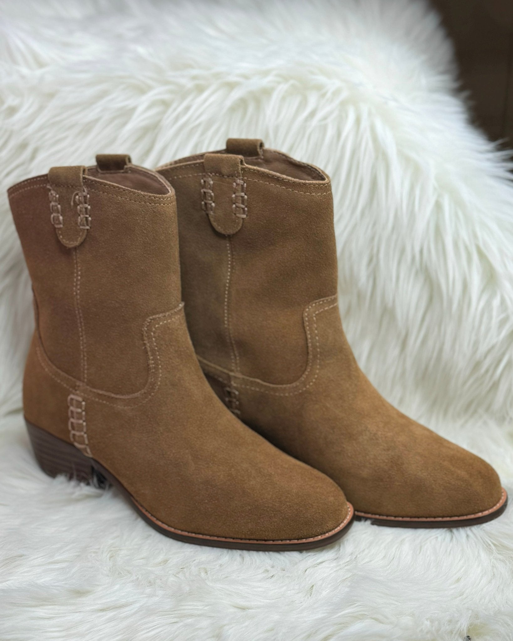 Tan Suede Mia Lauryn Bootie - Jessi Jayne Boutique