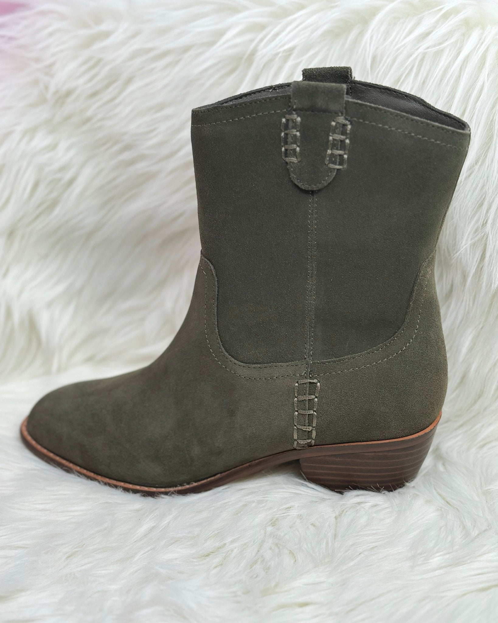 Olive Suede Mia Lauryn Bootie - Jessi Jayne Boutique