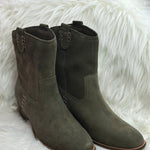 Olive Suede Mia Lauryn Bootie - Jessi Jayne Boutique