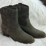 Olive Suede Mia Lauryn Bootie - Jessi Jayne Boutique