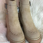 Mia Toula Sand Platform Boots - Jessi Jayne Boutique