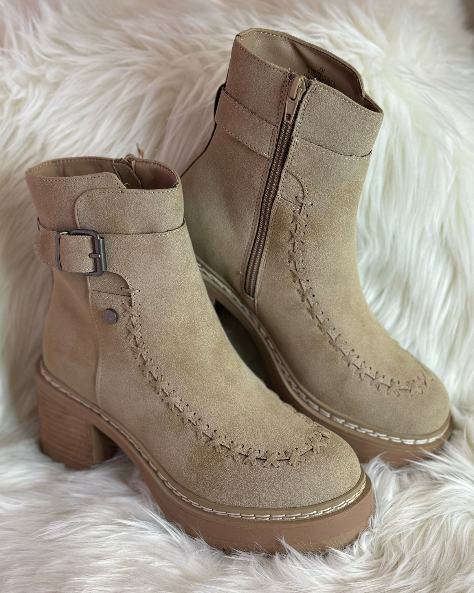 Mia Toula Sand Platform Boots - Jessi Jayne Boutique