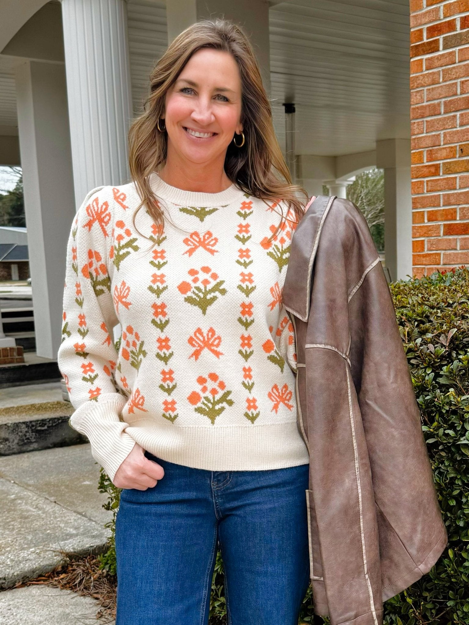 Blossom Meadow Puff Sleeve Sweater - Jessi Jayne Boutique